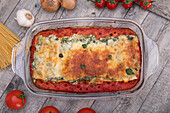 Spinach cannelloni with feta cheese