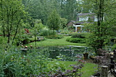 Garden view with pond