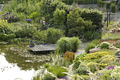 Garden view with pond