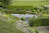Garden view with pond