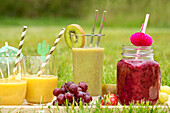 Colourful smoothies