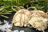 Soap with pine needles