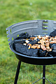 Barbecuing - Barbecue charcoal with barbecue chips