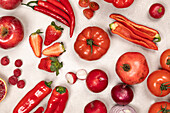 Rotes Obst und Gemüse Mix