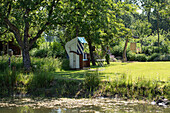 Beach chair in the garden