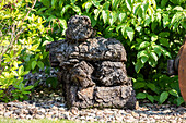 Peat blocks in a stone bed