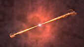 Long gamma-ray burst and afterglow, illustration
