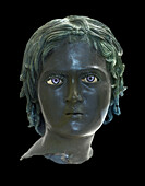 Bronze head of a boy.