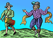 Will Kemp, Elizabethan clown and dancer, illustration