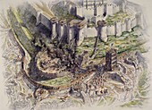 Siege of Dover Castle, Kent, illustration