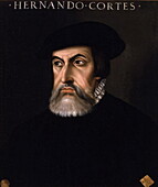 Hernan Cortes, Spanish Conquistador, illustration