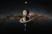 Solar System planets, illustration