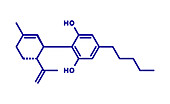 CBD cannabis molecule, illustration