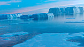 Artwork of icebergs and ice floes