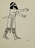 Hunting dress, ninth century BC, illustration