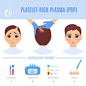 PRP for hair loss treatment, conceptual illustration
