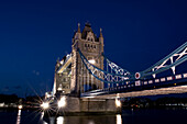 Tower Bridge, London, UK, at night