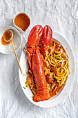 Spaghetti chitarra with lobster bisque