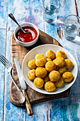 Round potato croquettes