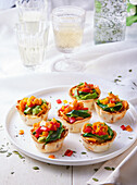 Shortcrust pastry baskets with ratatouille