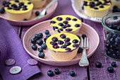 Mini cheesecakes with blueberries