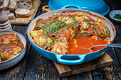 Polish golabki, cabbage rolls with meat and rice