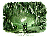 Antiparos Cave, Greece, 19th century illustration