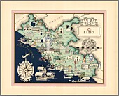Illustrated map of Lazio, Italy