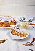 Persimmon and caramel cake with cinnamon cream
