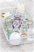Collection of glass flower vases