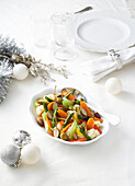 Vegetable salad with olives and capers