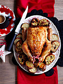 Roast chicken with cranberry flavouring