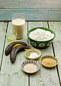 Ingredients for banana pancakes