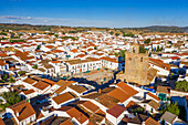 Aerial view of Alanis, province of Seville, Andalusia, Spain.