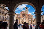 Cathedral and main square, Plaza Mayor, Sigüenza, Guadalajara province, Spain