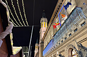 Christmas arrives in the streets of Zaragoza, Aragon, Spain