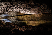 Cueva de los Verdes, eine Lavaröhre und Touristenattraktion der Gemeinde Haria auf der Insel Lanzarote in den Kanarischen Inseln, Spanien