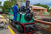 Aliva nº 4 locomotive in the El Tren de Arganda train or Tren de la Poveda train in Arganda del Rey, Madrid, Spain.