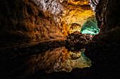 Cueva de los Verdes, eine Lavaröhre und Touristenattraktion der Gemeinde Haria auf der Insel Lanzarote, Kanarische Inseln, Spanien