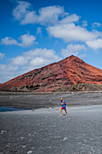 Bermeja Volcano and Green Lake Jr. in Lanzarote, Canary Islands, Spain