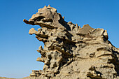 Fantastisch erodierte Sandsteinformationen in der Fantasy Canyon Recreation Site, in der Nähe von Vernal, Utah