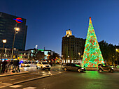 Christmas arrives in the streets of Zaragoza, Aragon, Spain