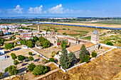 Aerial view of San Isidoro del Campo monastery, Santiponce, Seville Spain.