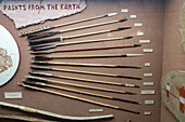 Display of arrows from various Native American tribes in the USU Eastern Prehistoric Museum in Price, Utah.