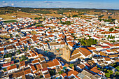 Aerial view of Alanis, province of Seville, Andalusia, Spain.