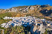 Aerial view of Zuheros in the subbetica natural park in Cordoba province, Andalusia, southern Spain.