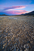 Mud tiles at Mesquite Flats in Death Valley National Park, California.