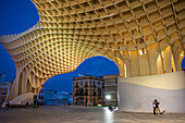 Sevilla Las Setas Mushrooms sculptural wooden structure with an archaeological museum, rooftop walkway & viewpoint, Seville Andalucia Spain.
