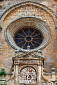 Detail of the facade of the cathedral facade, Sigüenza, Guadalajara province, Spain