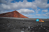 Montaña Bermeja beach in Lanzarote, Canary Islands, Spain